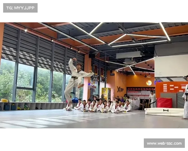 韩国NJ跆拳道示范团在沈阳公开赛开幕式表演，高难度腾空腿法获满堂彩